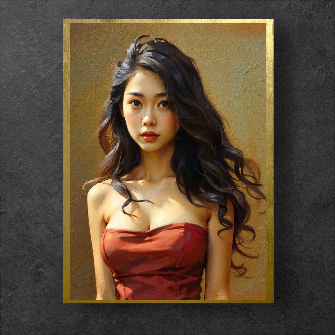 【最高傑作！】美しくなびく髪と共に〜赤いドレスの女性〜