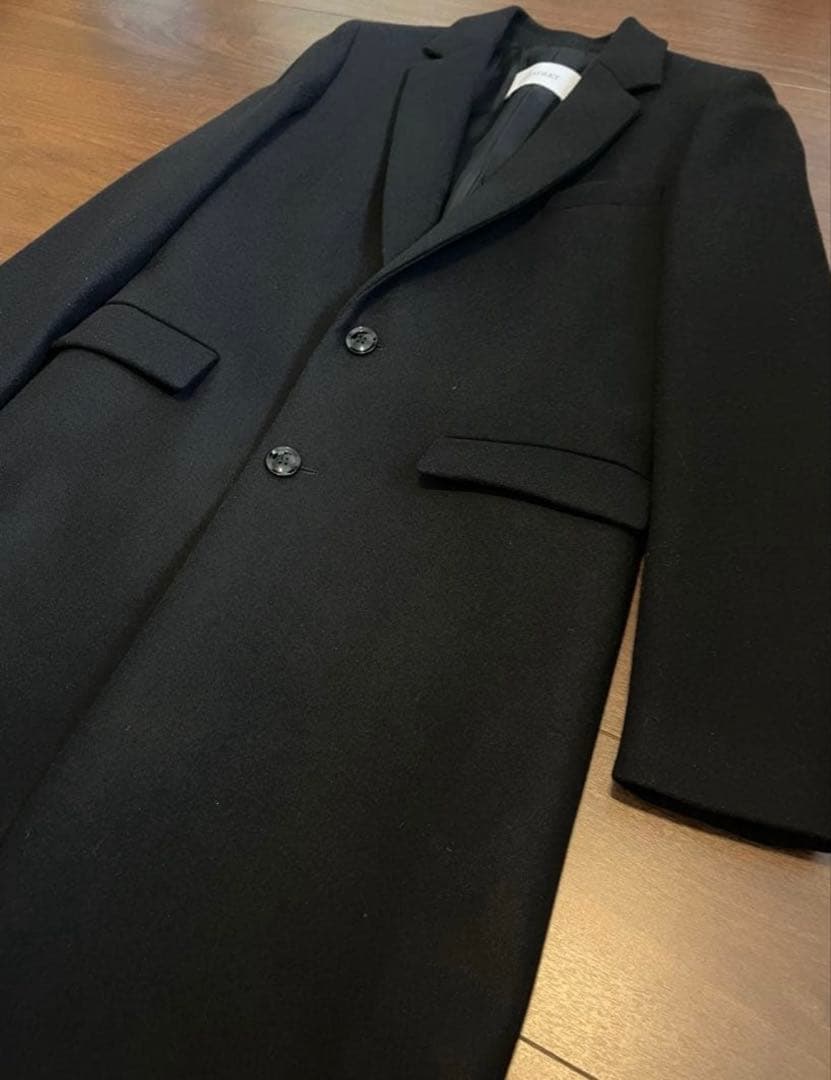 【週末限定価格】美品☆アストラット　ウール　カシミヤ　チェスターコート　ブラック