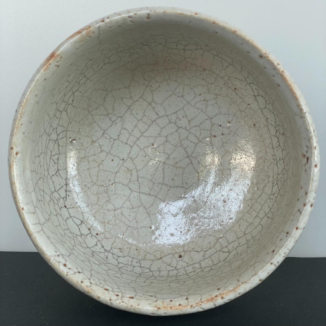 希少 野々村仁清 仁清焼 茶碗 アザミ文 抹茶碗 茶道具 京焼 御室窯 共箱