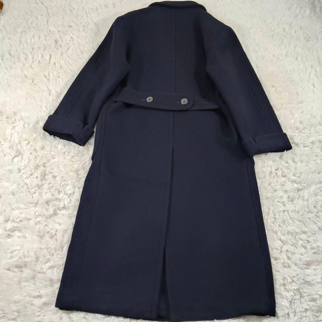 ラルフローレン マキシ丈 ダブルチェスターコート ウール ネイビー 美品
