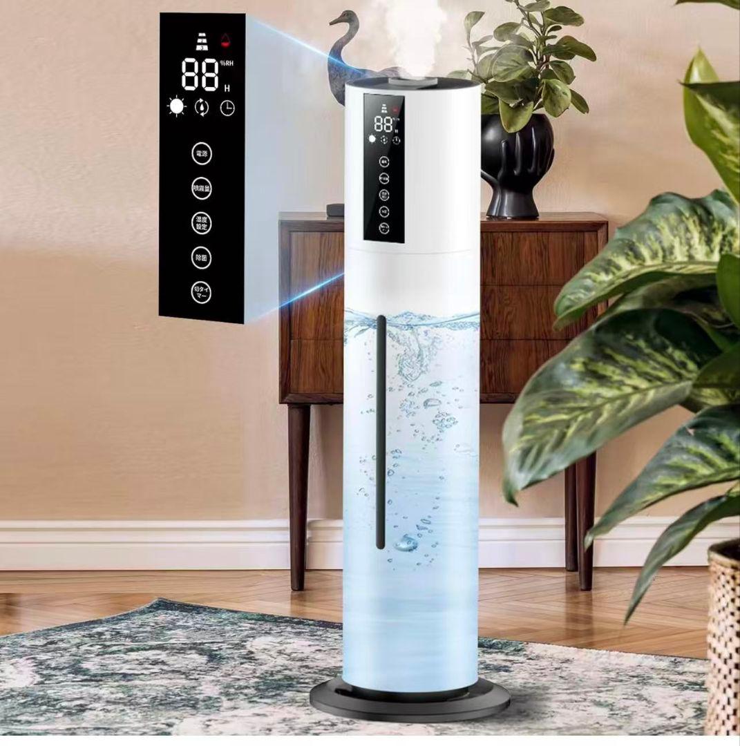 1加湿器 8L 大容量超音波式 タワー式 48時間連続加湿 アロマ対応