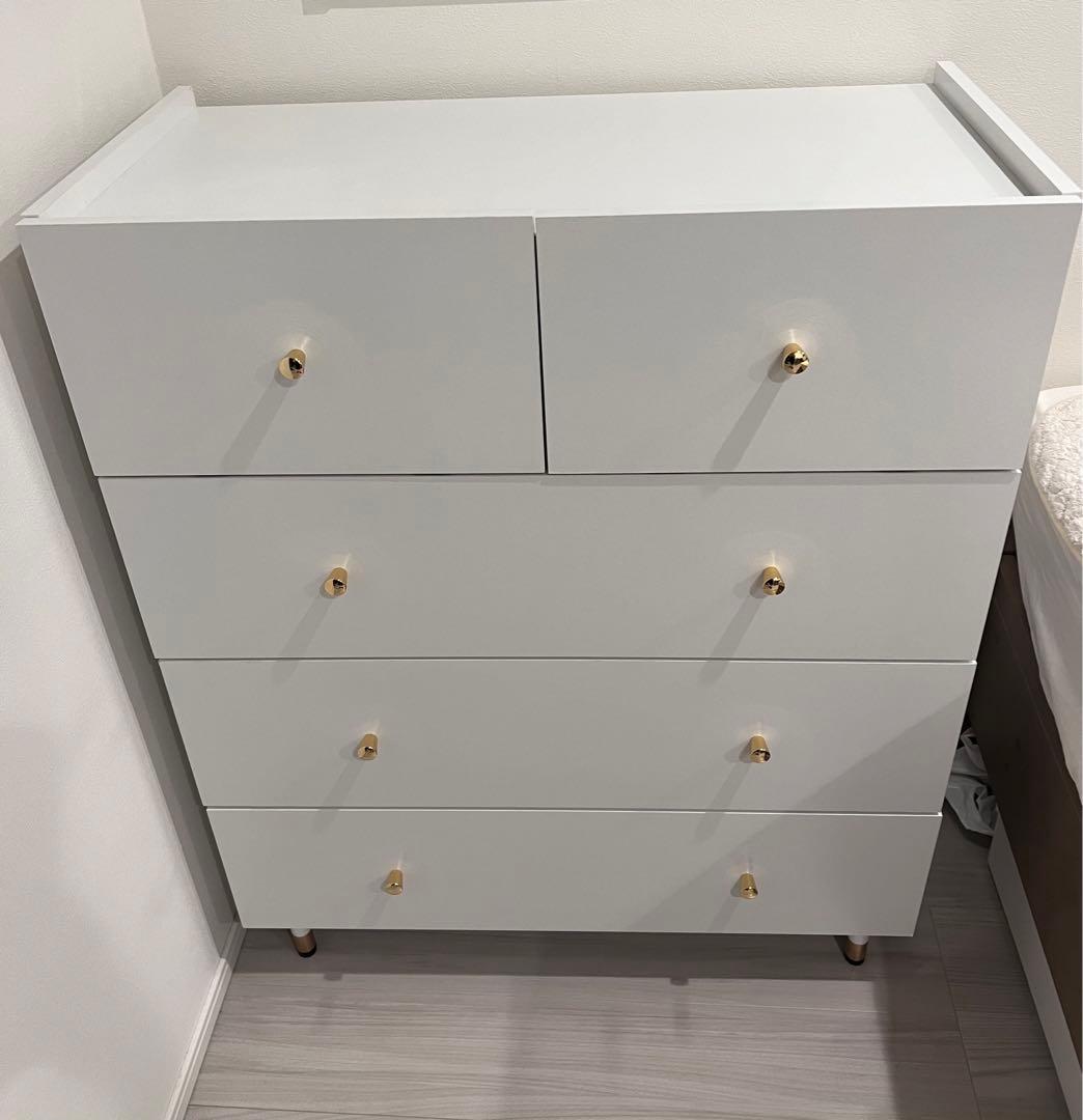 るん　Lowya リビング収納 タンス 大容量 ホワイト