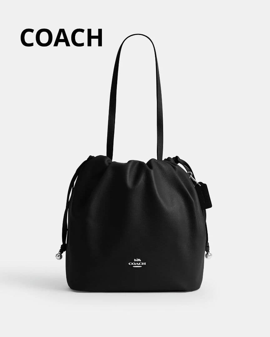 coach フェイ ドローストリング トート バッグ シルバー✕ブラック