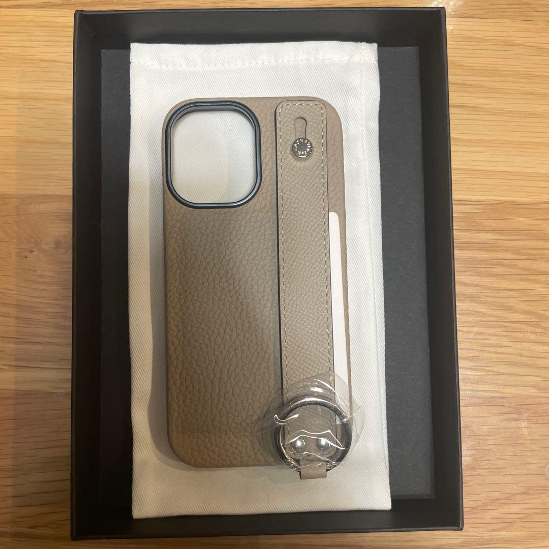 新品Bonaventura グレージュiPhone16用ケースハンドル付