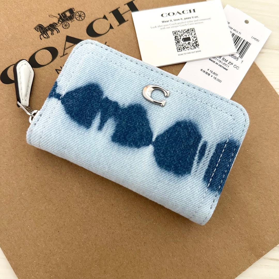 29 限定品！ 新品 COACH コーチ ケース 小銭入れ デニムブルー