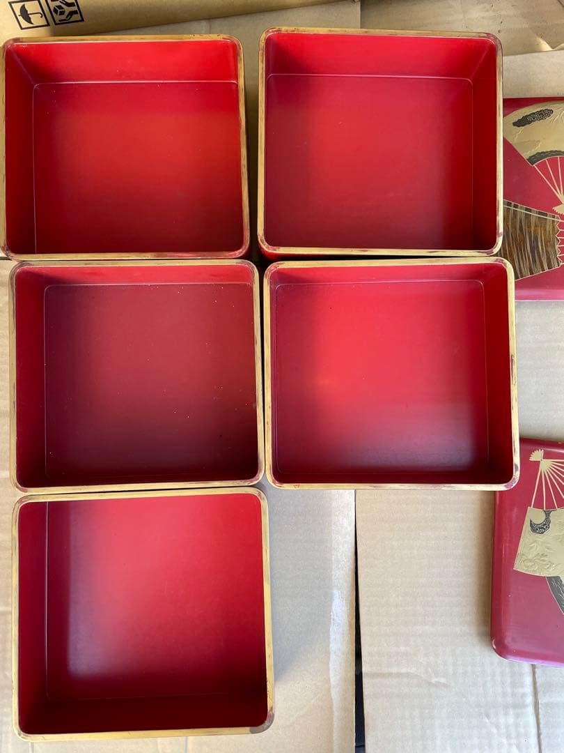 重箱　蒔絵　扇子　江戸時代　兎