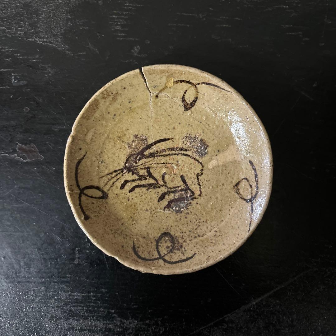古唐津　兎小皿　うさぎ　武雄系小峠窯　平盃　骨董　検:白洲正子　西岡小十　李朝