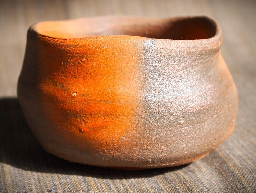 人気作家★中村和樹【師：中村真・中村六郎】★備前【窯変】ぐいのみＡＡ★共箱・布