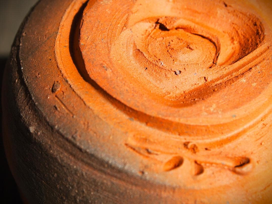 人気作家★中村和樹【師：中村真・中村六郎】★備前【窯変】ぐいのみＡＡ★共箱・布