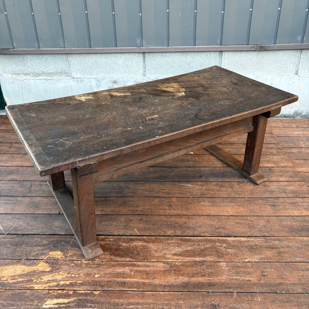 昭和レトロ 古家具 無垢材 木製座卓 引き出し付き ちゃぶ台 文机 お経台 経机