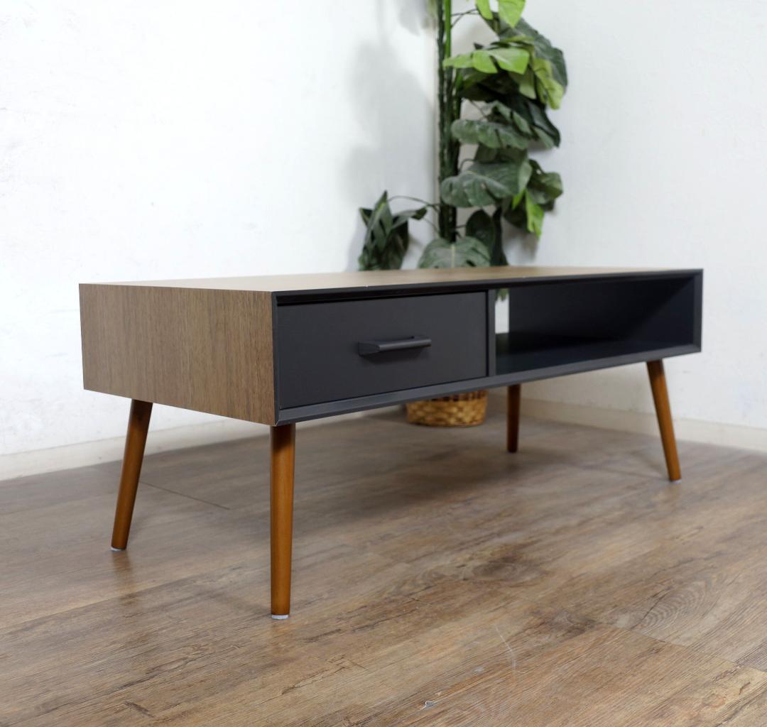 ゴル　センターテーブル 両面から引き出せる 引き出し付き　100cm