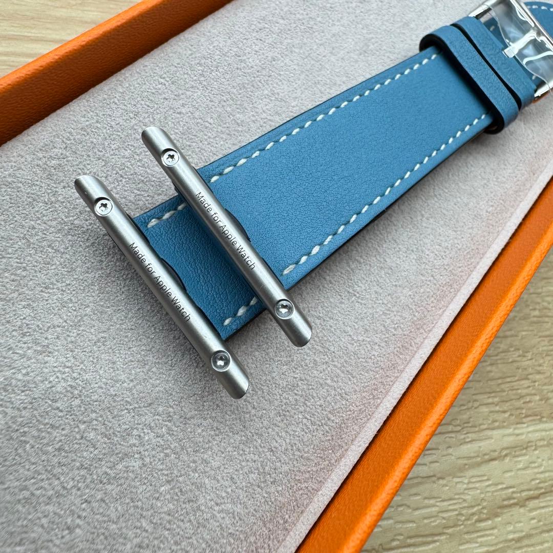 2162 Apple Watch エルメス　ブルー　HERMES レザー