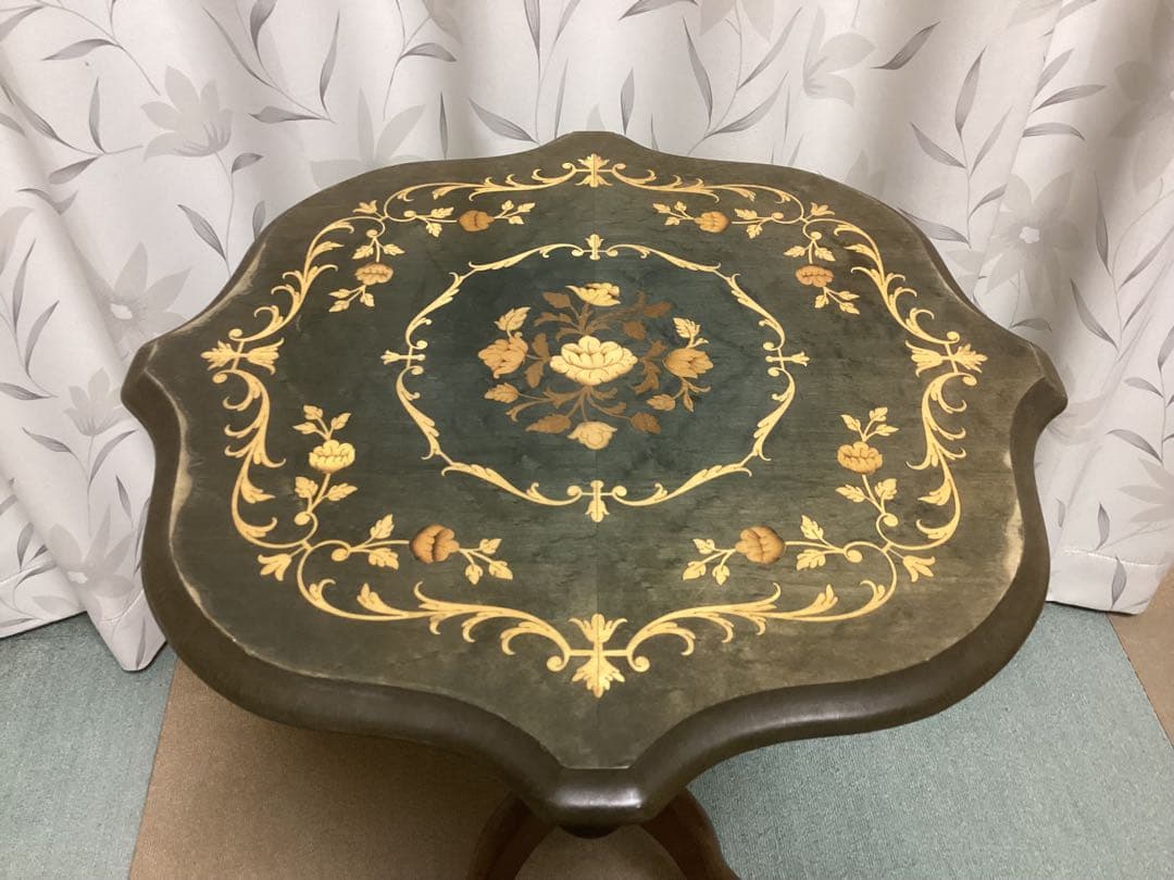 古家具　イタリア製　ドマン　Demain 象嵌　サイドテーブル