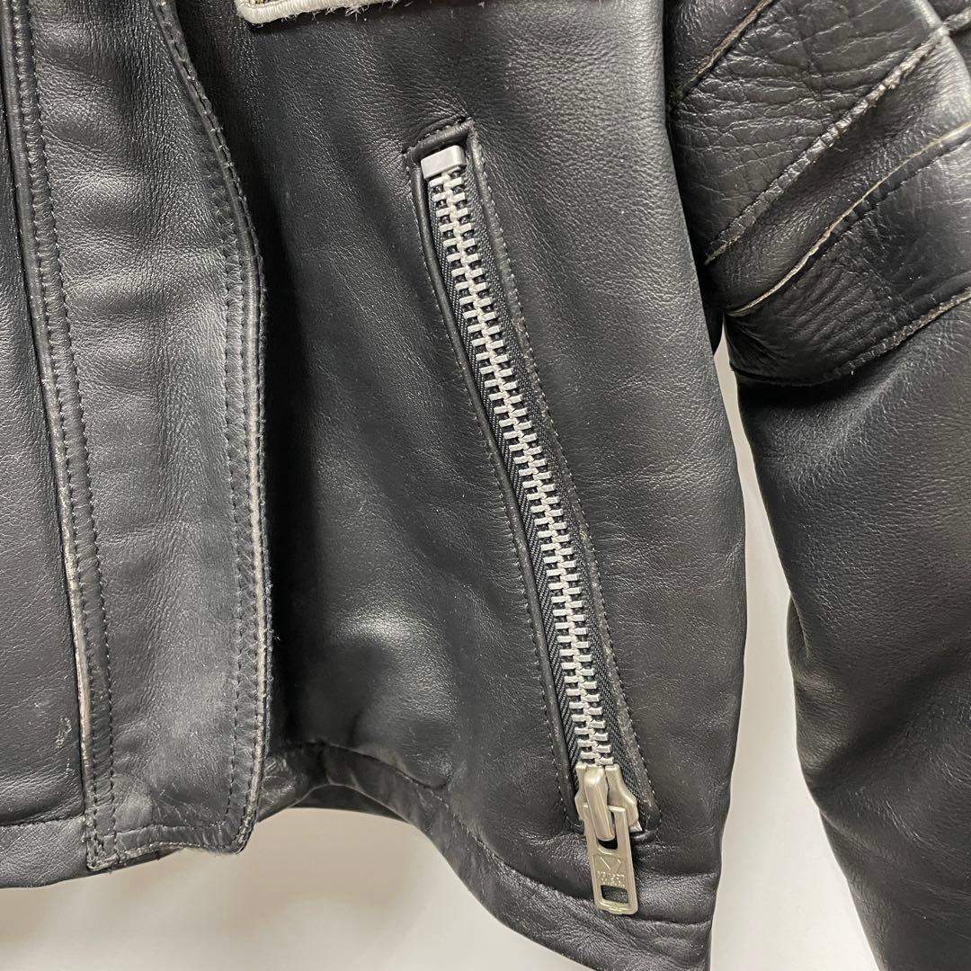 【U62】 訳あり VANSON バンソン レザージャケット 36 ワッペン