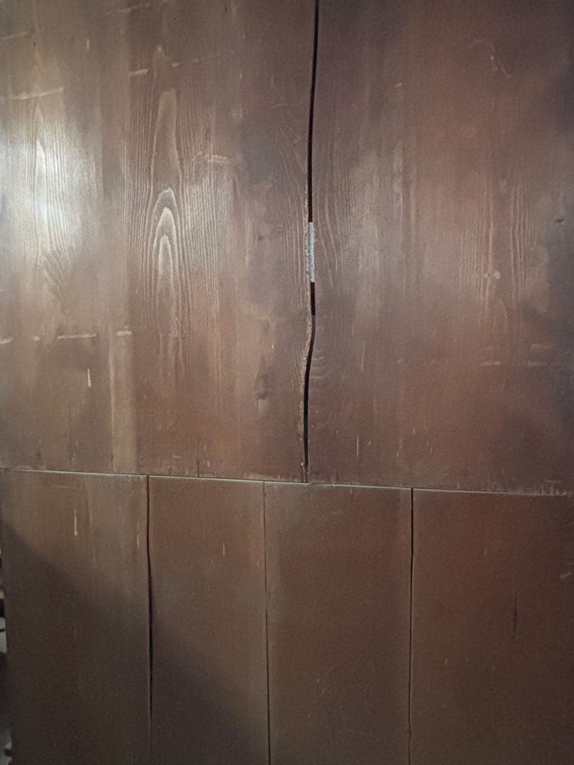 古い水屋箪笥　食器棚　ガラス棚　本棚　ガラスケース　木製箪笥 和家具　天然木