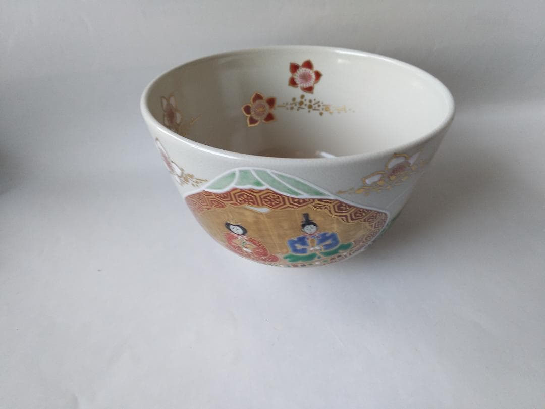 中村秋峰 作 仁清写貝合雛絵 茶碗 共箱 共布 栞 茶道具 茶器 抹茶碗 新品