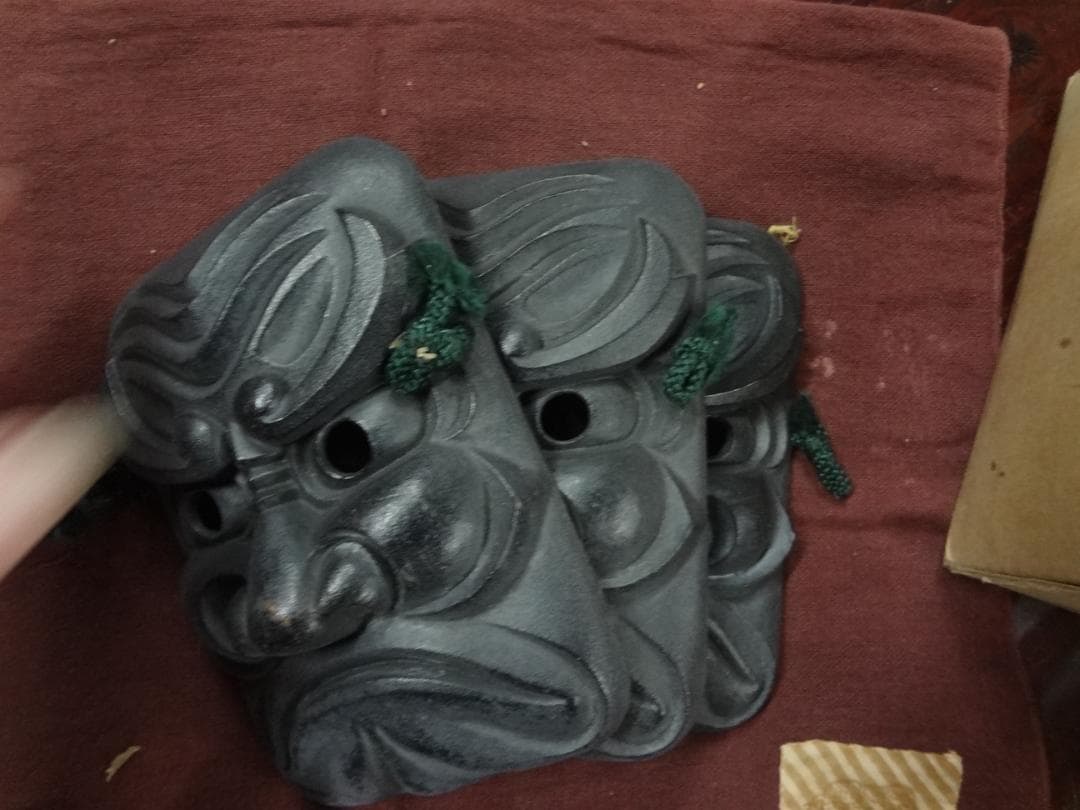 鬼面3面セット南部鉄器 オリジナル　●神事・厄除け１６×１２ｃｍ●入手困難