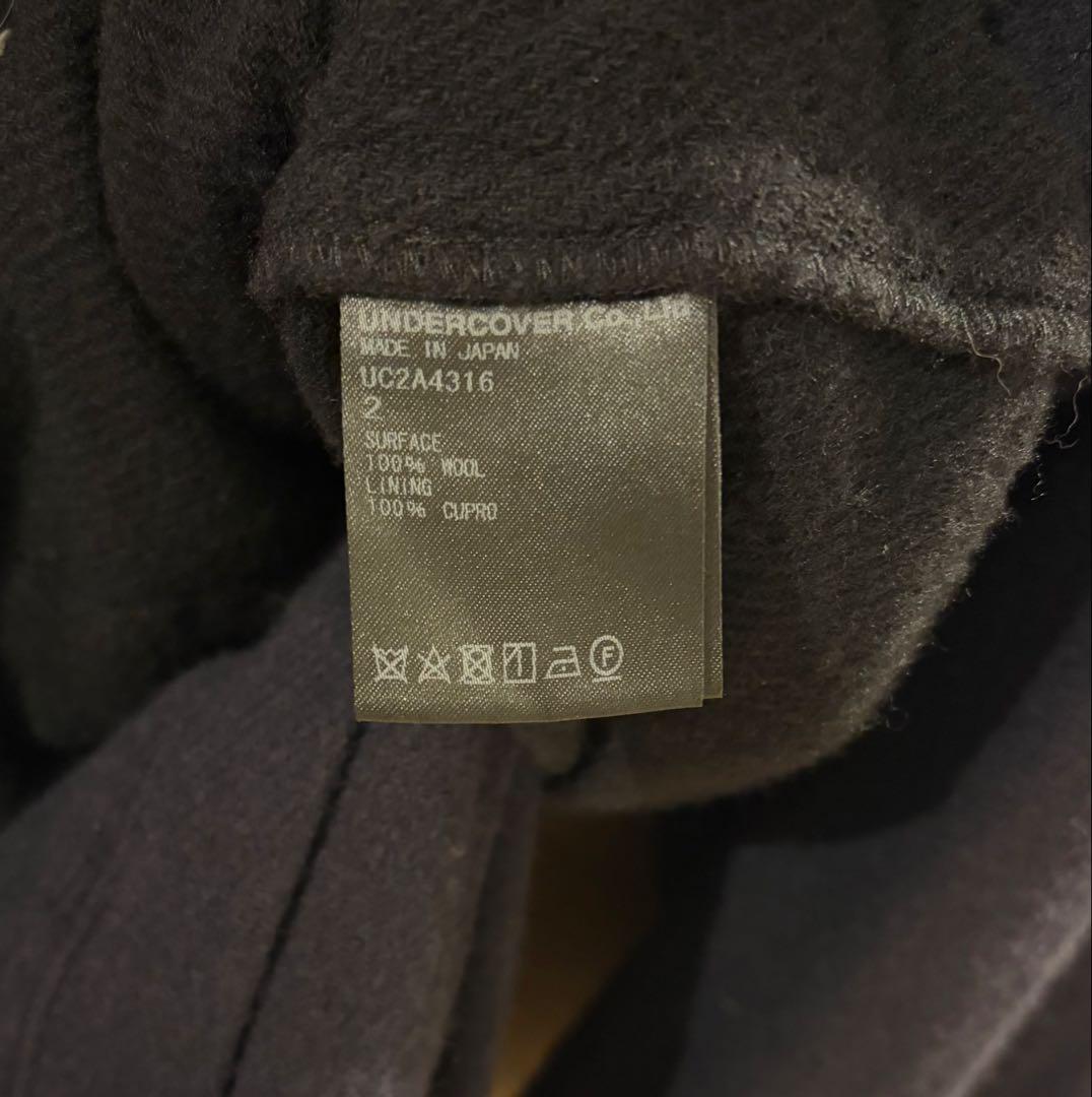 UNDERCOVER 縮絨　レイヤードコート　黒紺　2