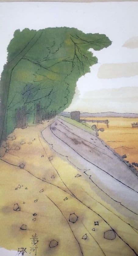 悠久の旅 平山郁夫素描集 日本経済新聞社 絵画全10作品揃 額付