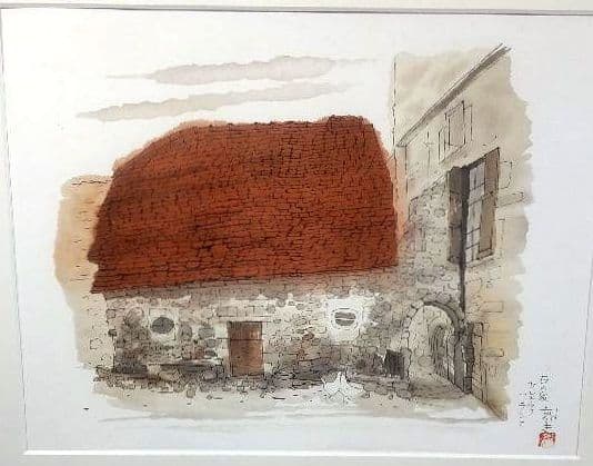 悠久の旅 平山郁夫素描集 日本経済新聞社 絵画全10作品揃 額付