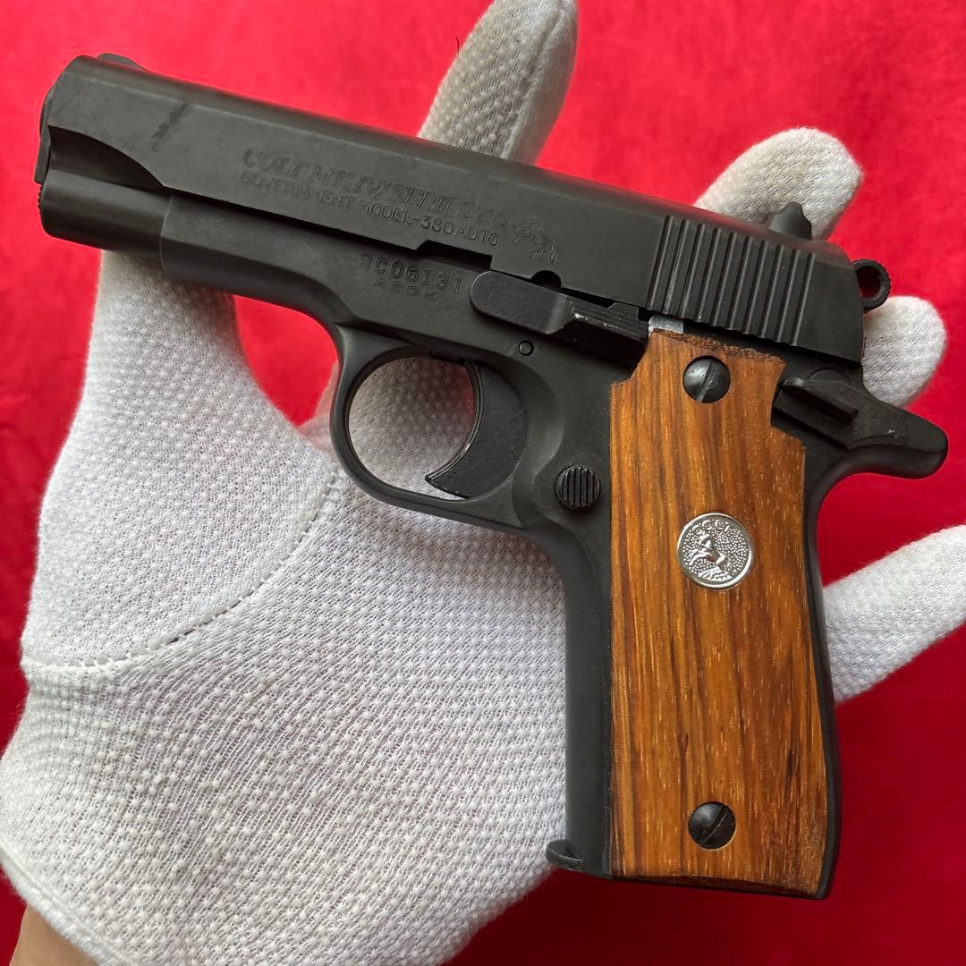 タナカ　コルト380オートHW ガバメント　木製グリップ　ガスブローバックガン