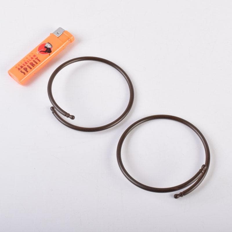 茶道具　御釜師　十三代宮崎寒雉造　釜環　丸環　一對　共箱　V　8470