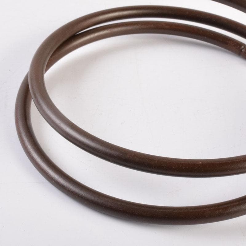 茶道具　御釜師　十三代宮崎寒雉造　釜環　丸環　一對　共箱　V　8470