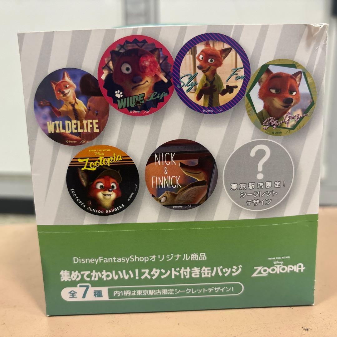 ズートピア　缶バッジ　ニック　100mm スタンド付き 1BOX(全7種)