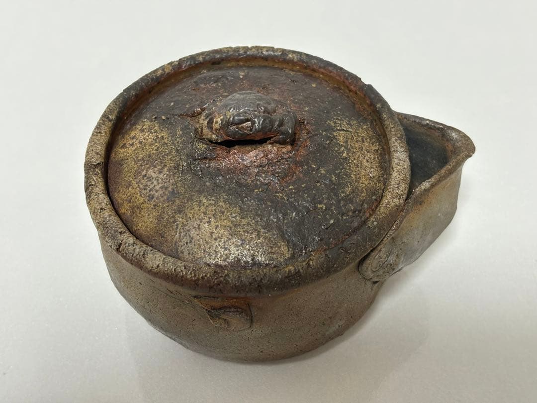 ⑯備前焼 宝瓶 登り窯 蟹 カニ かに 手びねり 急須