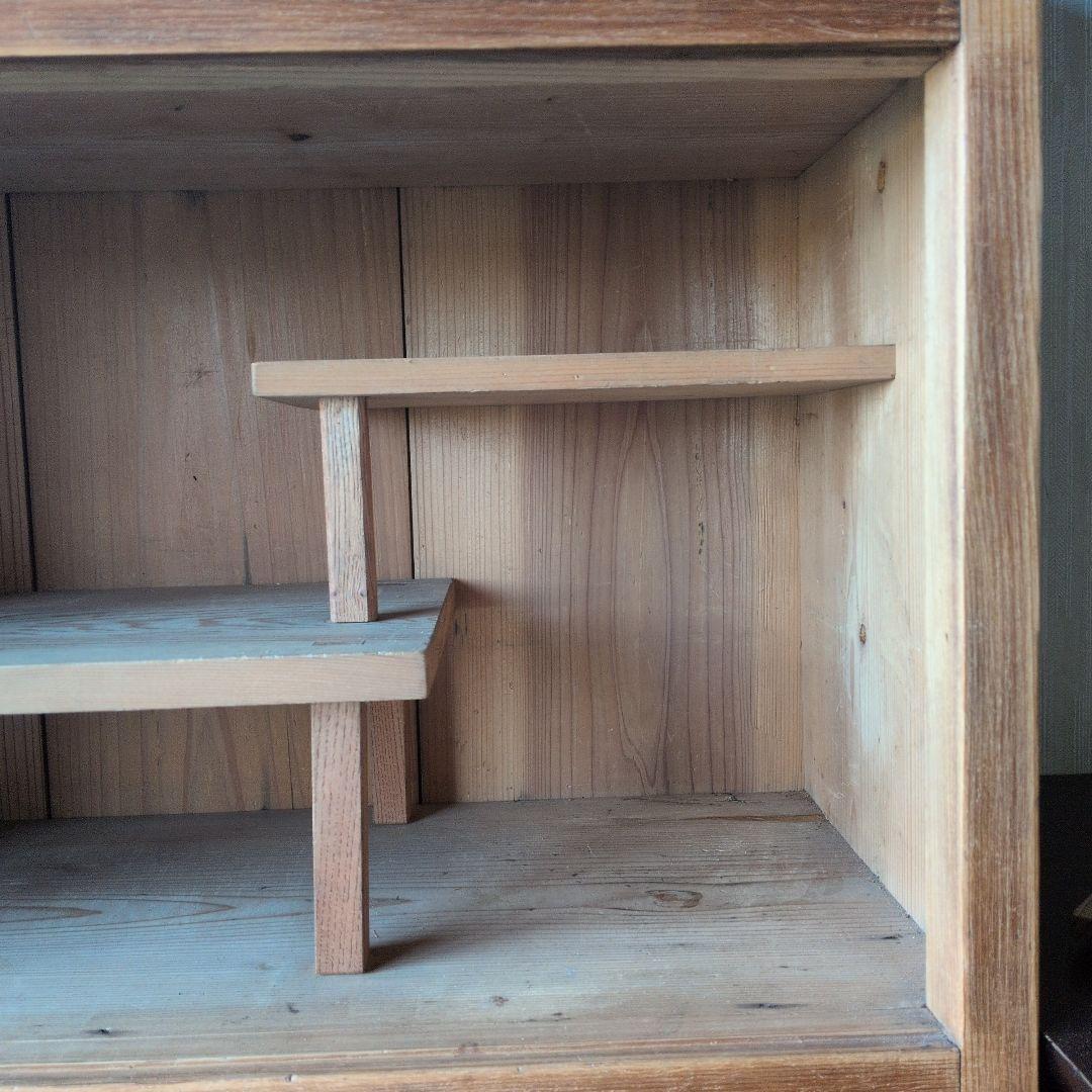 アンティーク大正時代木製茶箪笥 引き出し付き コンパクト