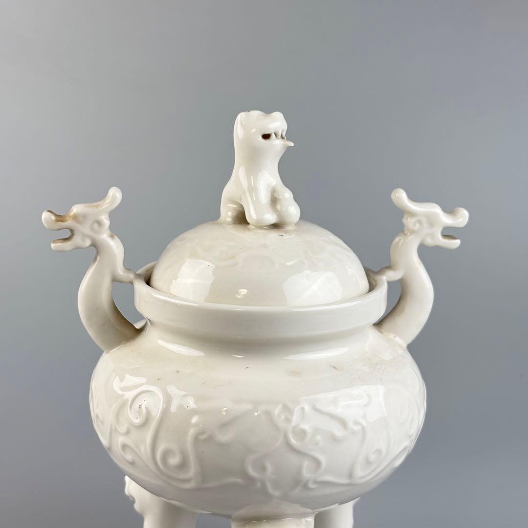 中国　白磁 香炉 三足炉