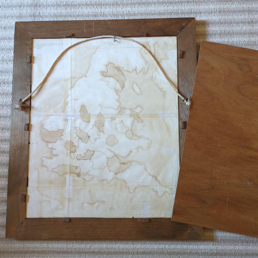 19世紀 イギリスとウェールズの古地図　ガラス額縁　木製フレーム付き