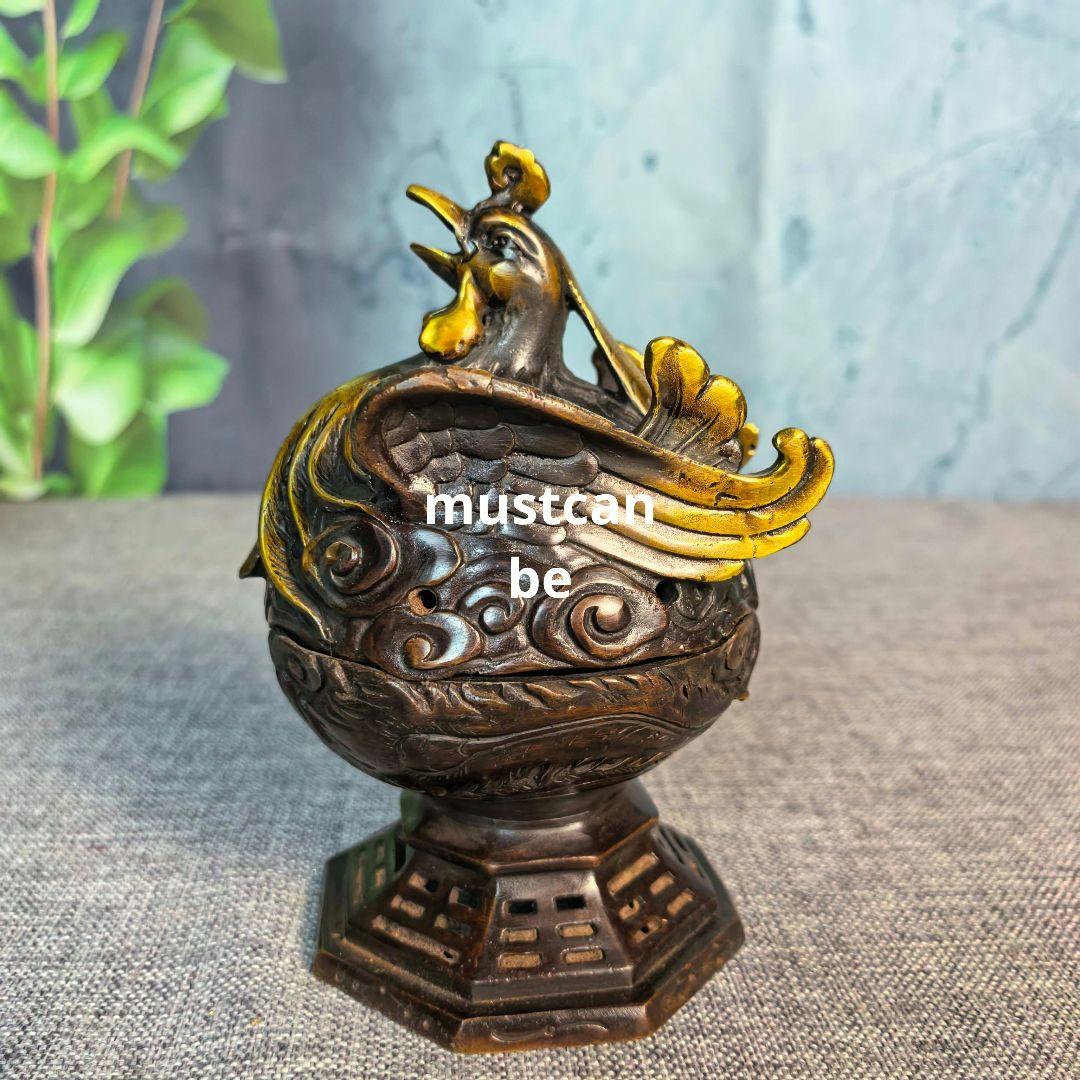 銅製 博山炉 鳳凰八卦香炉 室内薫香炉 茶道具 香道具 工芸品 置物