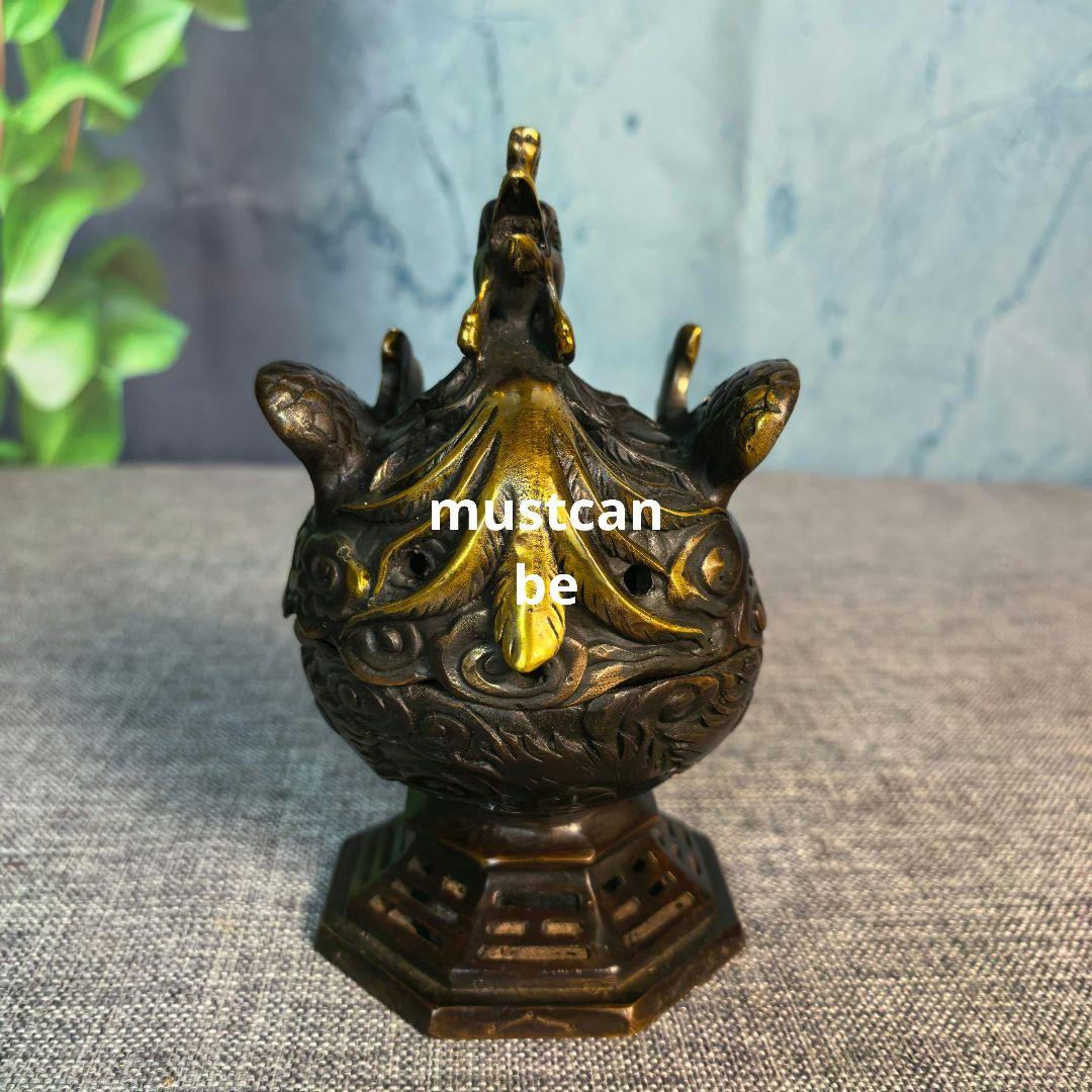 銅製 博山炉 鳳凰八卦香炉 室内薫香炉 茶道具 香道具 工芸品 置物