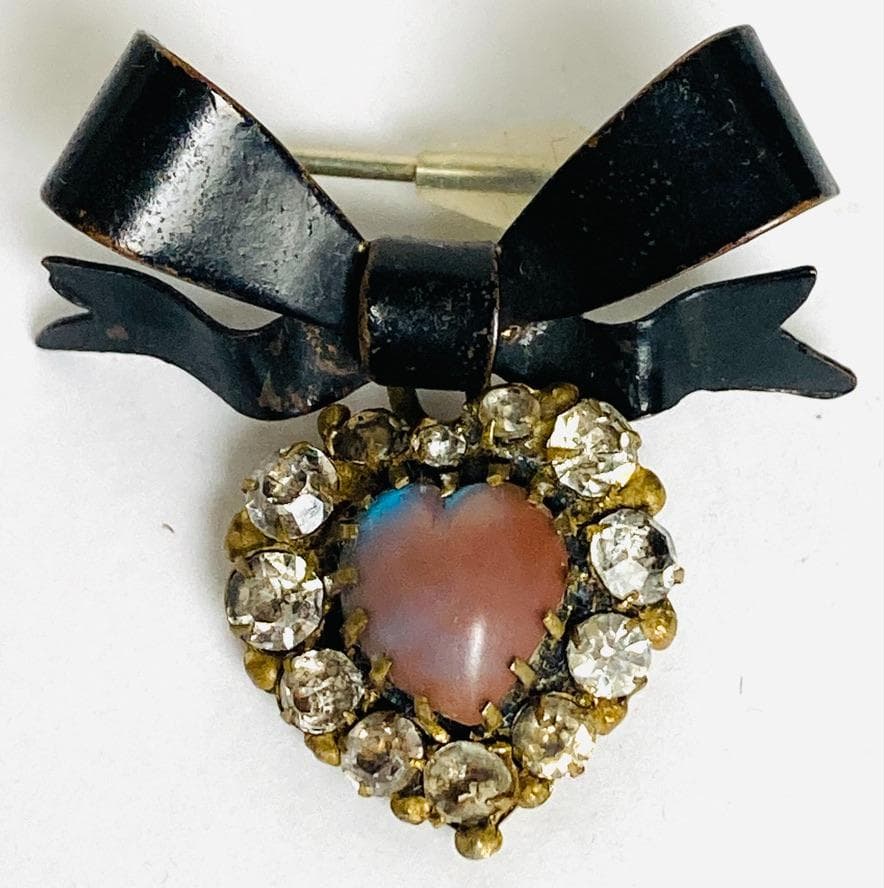 匿名配送 アンティーク サフィレット ハートのブローチ