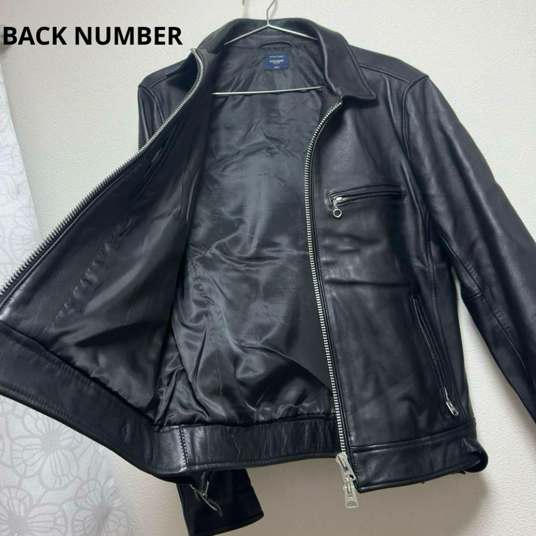 美品　BACK NUMBER ライダース ジャケット 羊革 ブラック　M