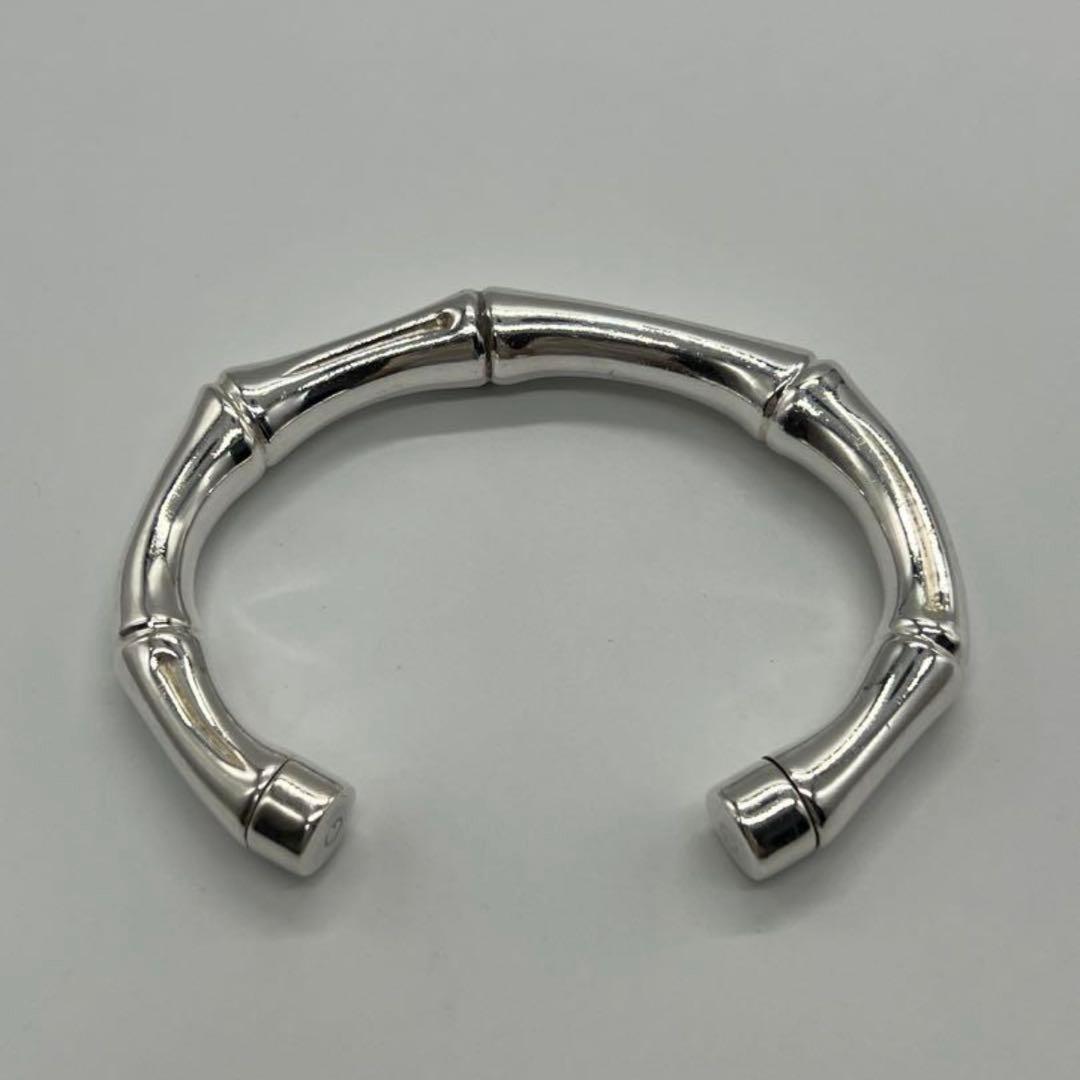 【GUCCI】グッチ シルバー バンブー バングル【付属品完備】⚠️