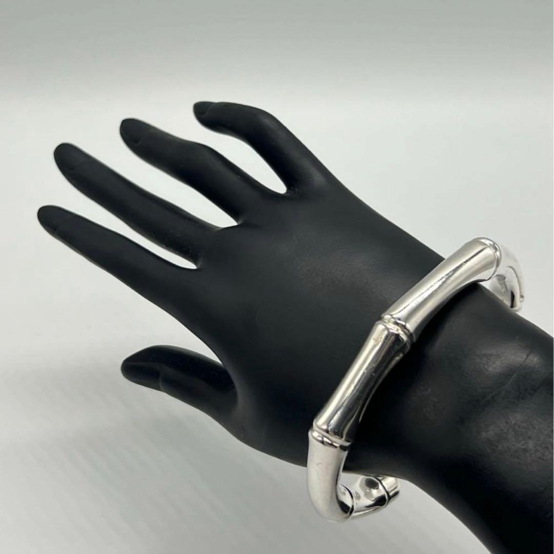 【GUCCI】グッチ シルバー バンブー バングル【付属品完備】⚠️