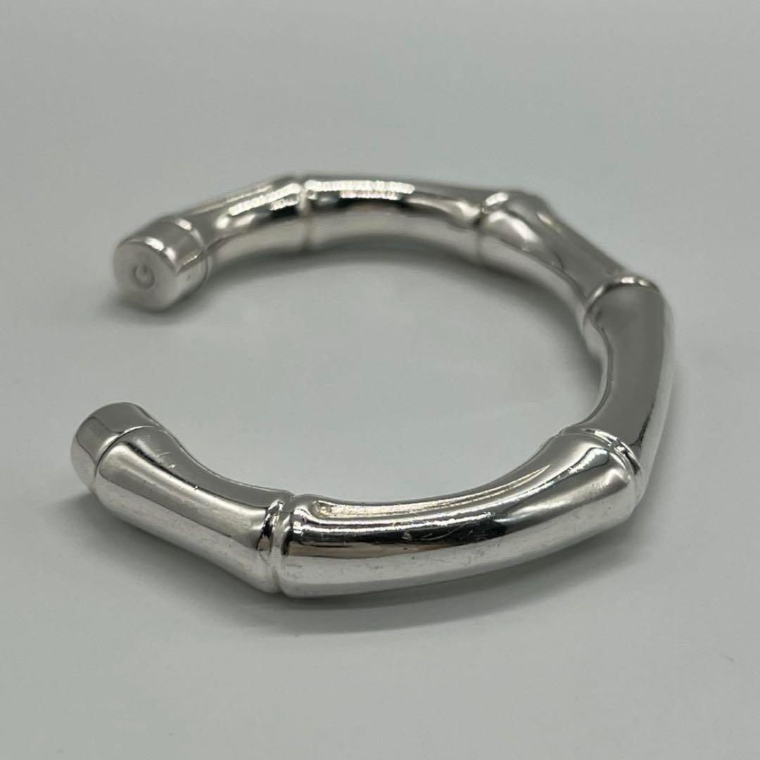 【GUCCI】グッチ シルバー バンブー バングル【付属品完備】⚠️