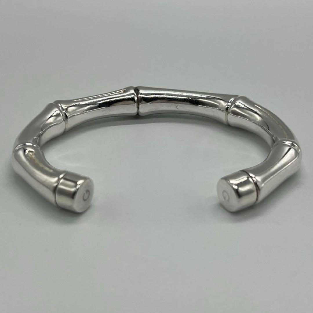 【GUCCI】グッチ シルバー バンブー バングル【付属品完備】⚠️