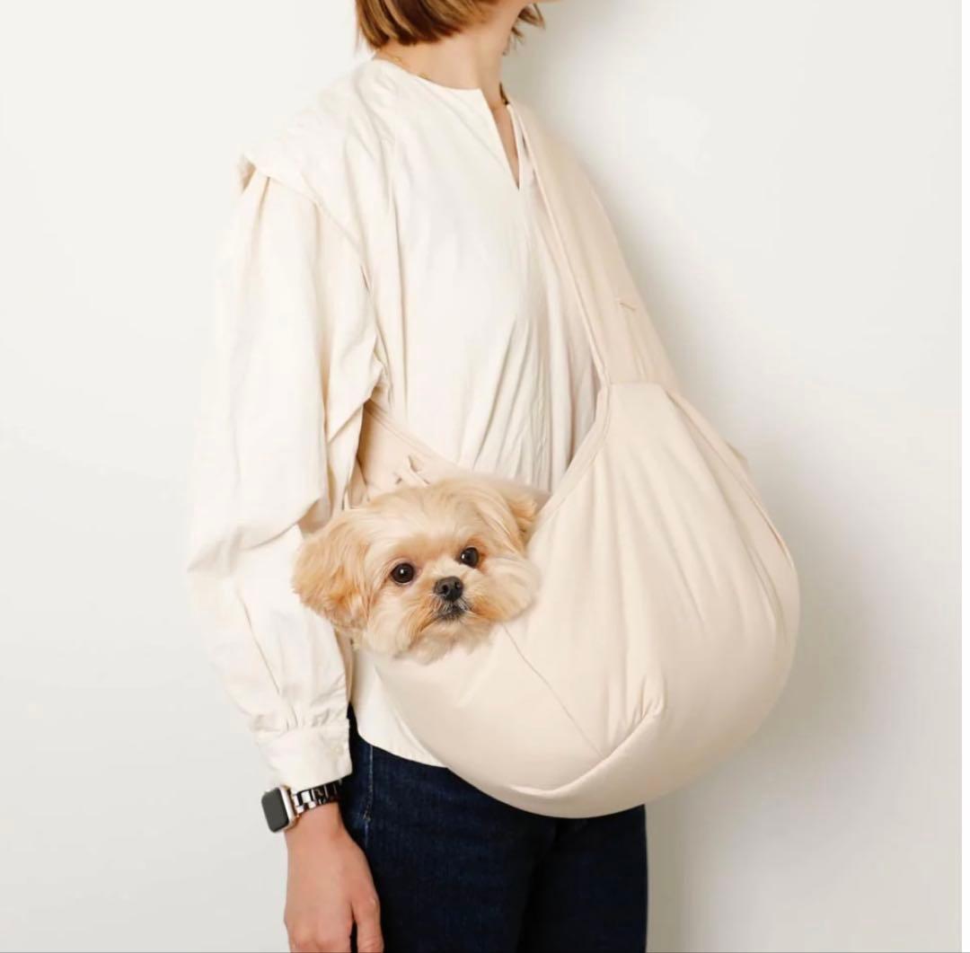 モンシェリ 2wayハンモック型メッシュ付きスリングバッグ ベージュ