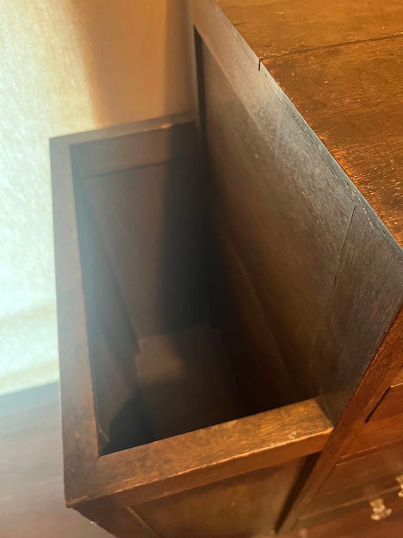 古い傘立て付き木製7段引き出し箱キャビネットアンティークヴィンテージレトロ古道具