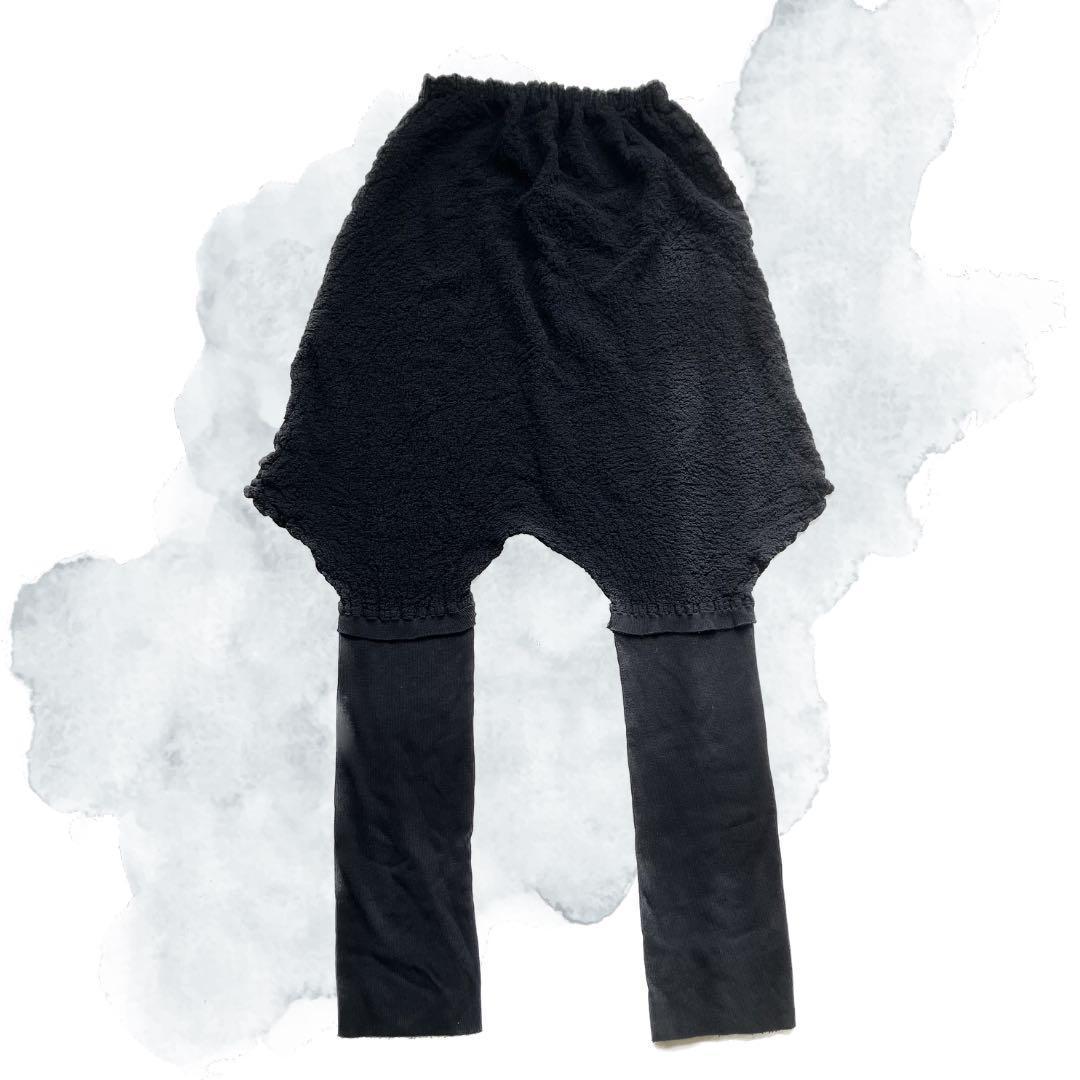 美品イッセイミヤケme 縮絨プリーツ サルエルパンツ ブラック