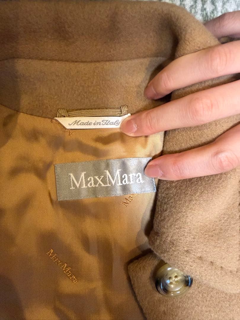 美品✨マックスマーラ 銀タグ 100%ウール チェスターコート 比翼 キャメル