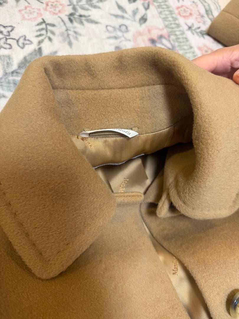 美品✨マックスマーラ 銀タグ 100%ウール チェスターコート 比翼 キャメル