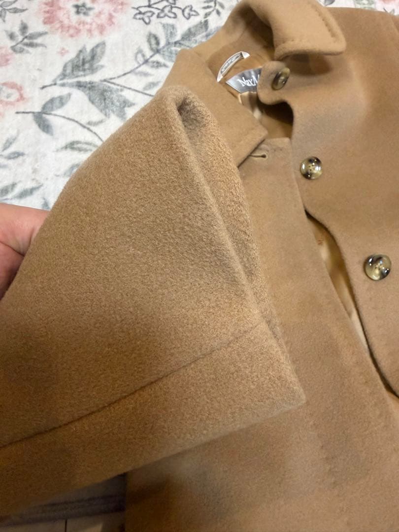 美品✨マックスマーラ 銀タグ 100%ウール チェスターコート 比翼 キャメル