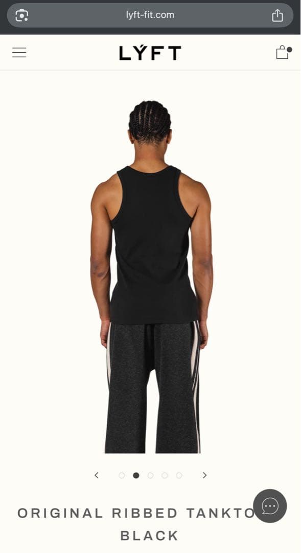 LYFT オリジナルリブタンクトップ XL ブラック