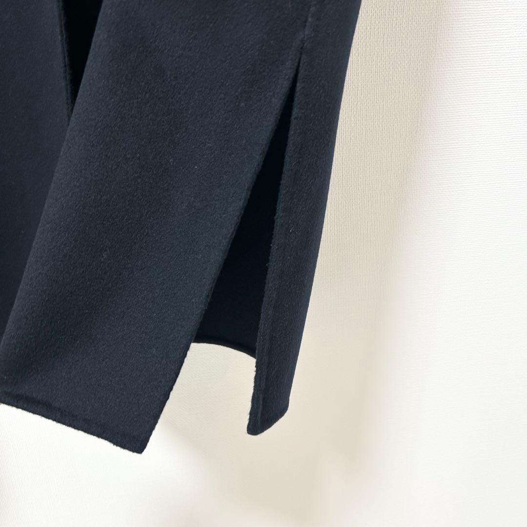 スローブイエナ　HAMILTONダブルフェイスウールチェスターコート　ネイビー