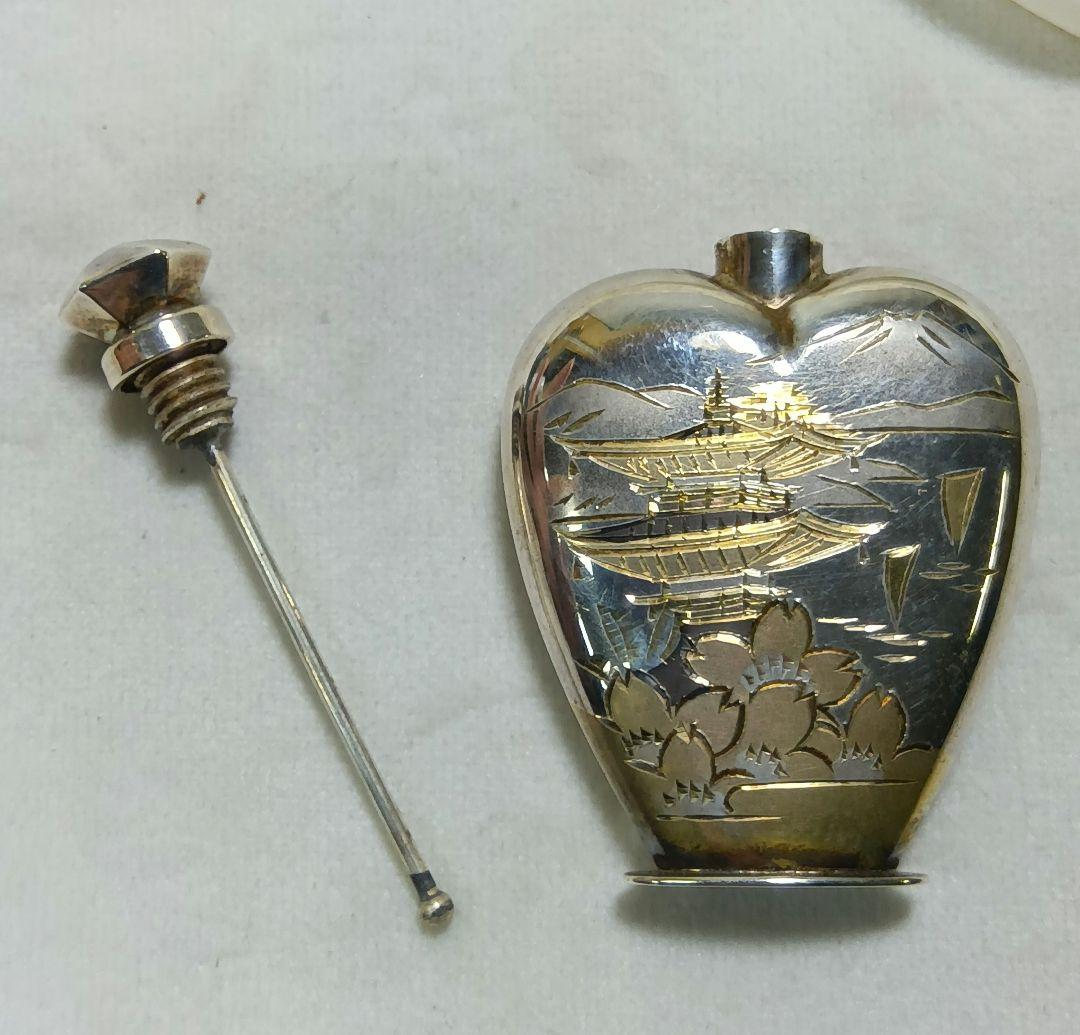 SILVER 950　シルバーアトマイザー　香水入れ　ミニ漏斗付き　香水瓶　銀製