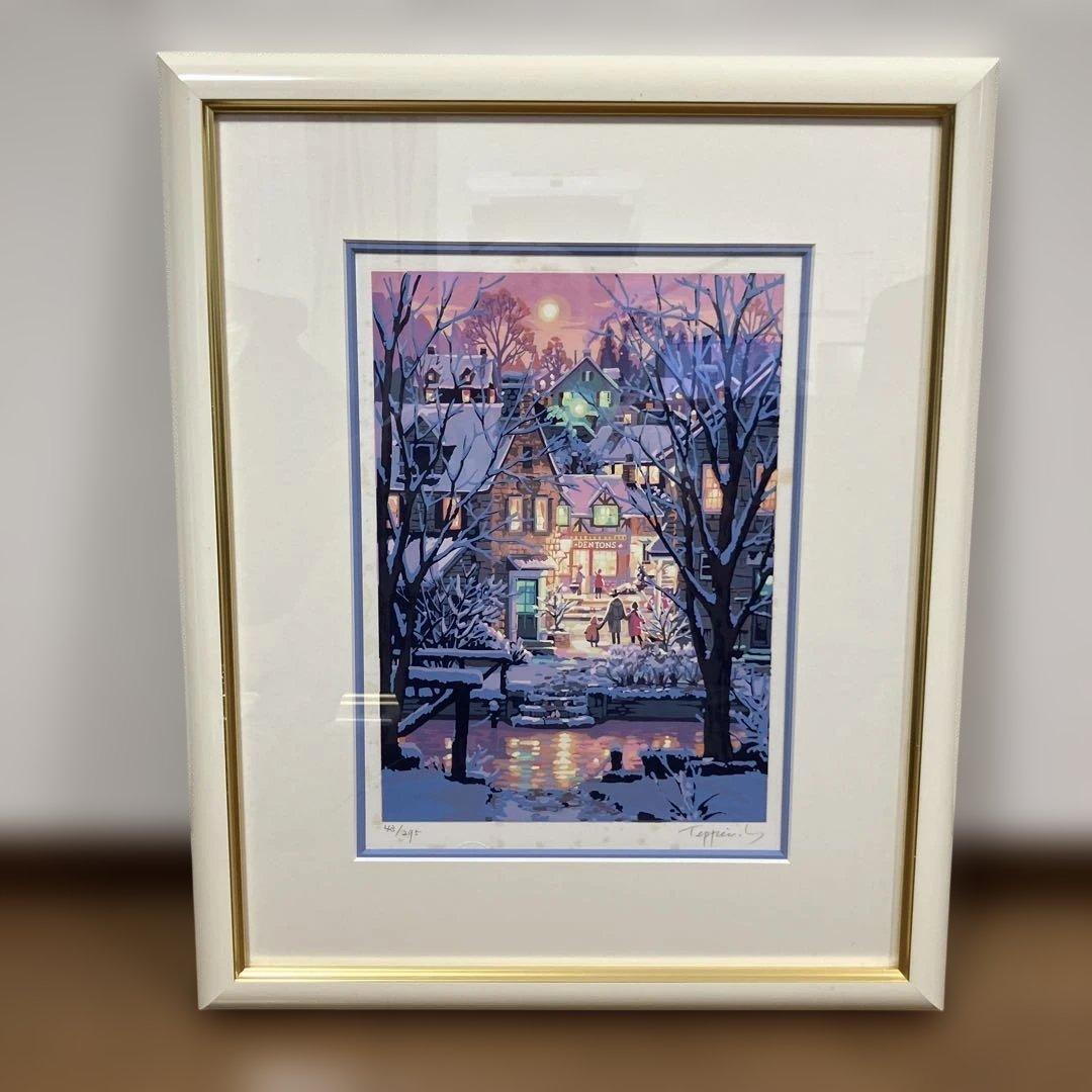 笹倉鉄平「ニューイングランドの冬」水辺の四季スイートより シルクスクリーン